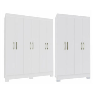 Set Closet Roma 6P 2C + Closet Roma 4P 2C Blanca