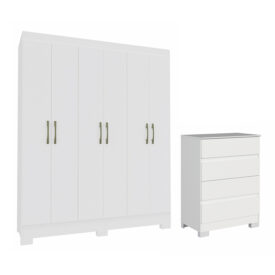 Set Closet CLOSET 6P 2C + COMODA 4C Blanco