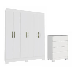 Set Closet CLOSET 6P 2C + COMODA 4C Blanco