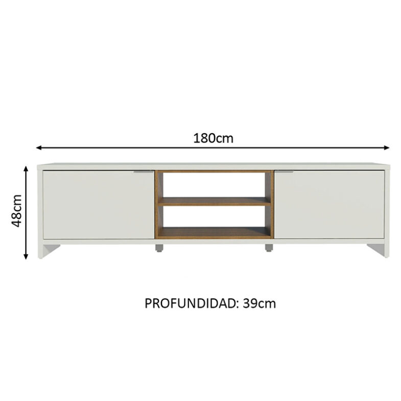 RACK METZ 75" BLANCO 2 PUERTAS - Imagen 8