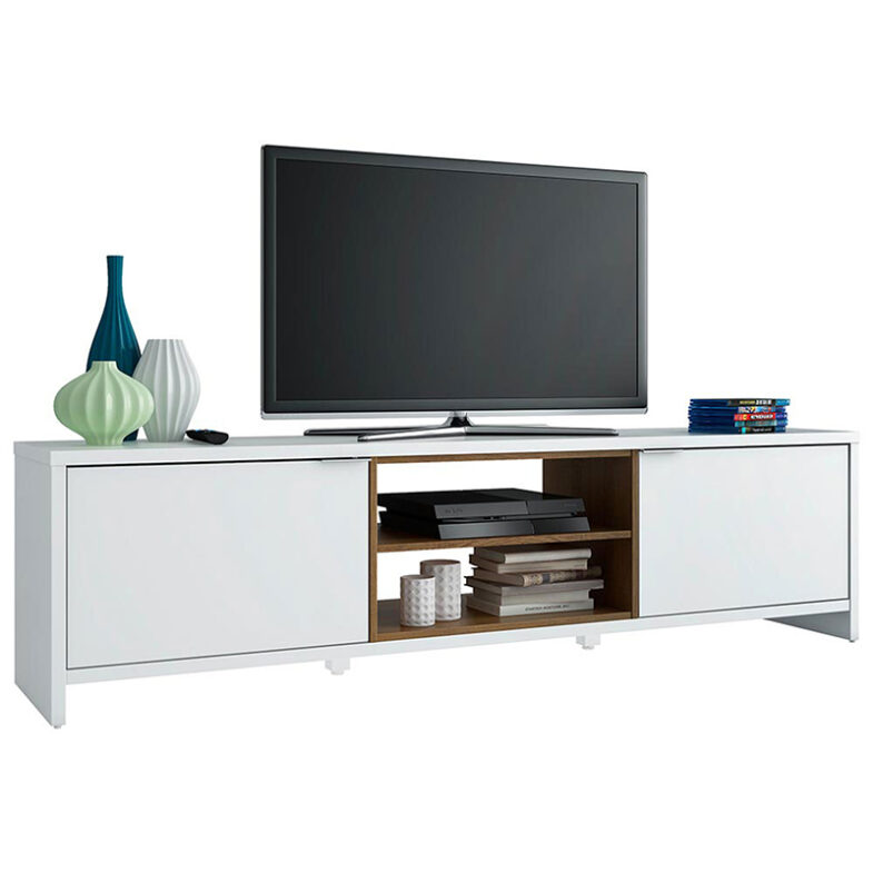 RACK METZ 75" BLANCO 2 PUERTAS