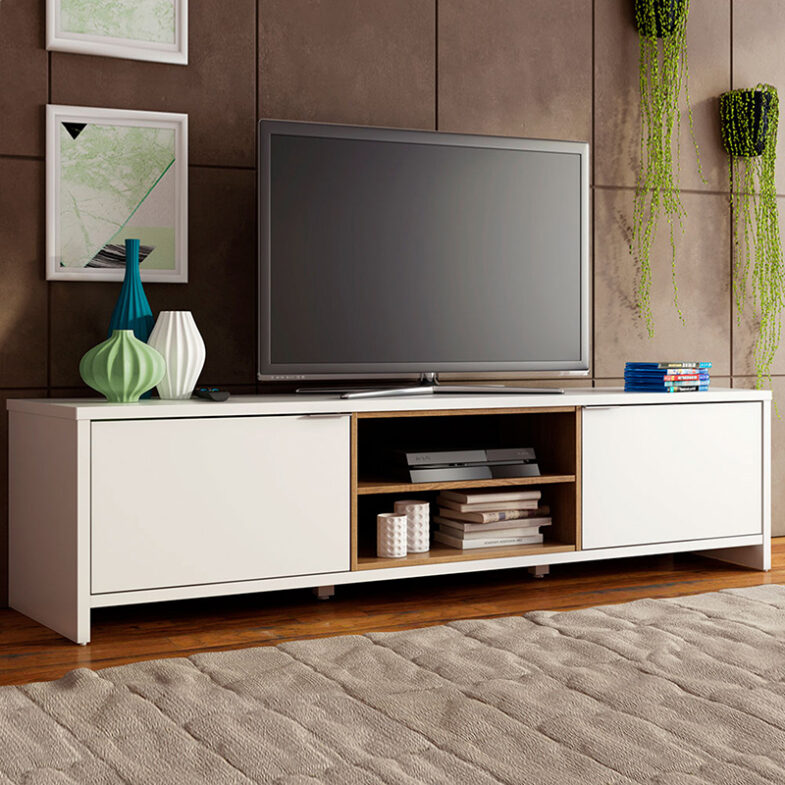 RACK METZ 75" BLANCO 2 PUERTAS - Imagen 2