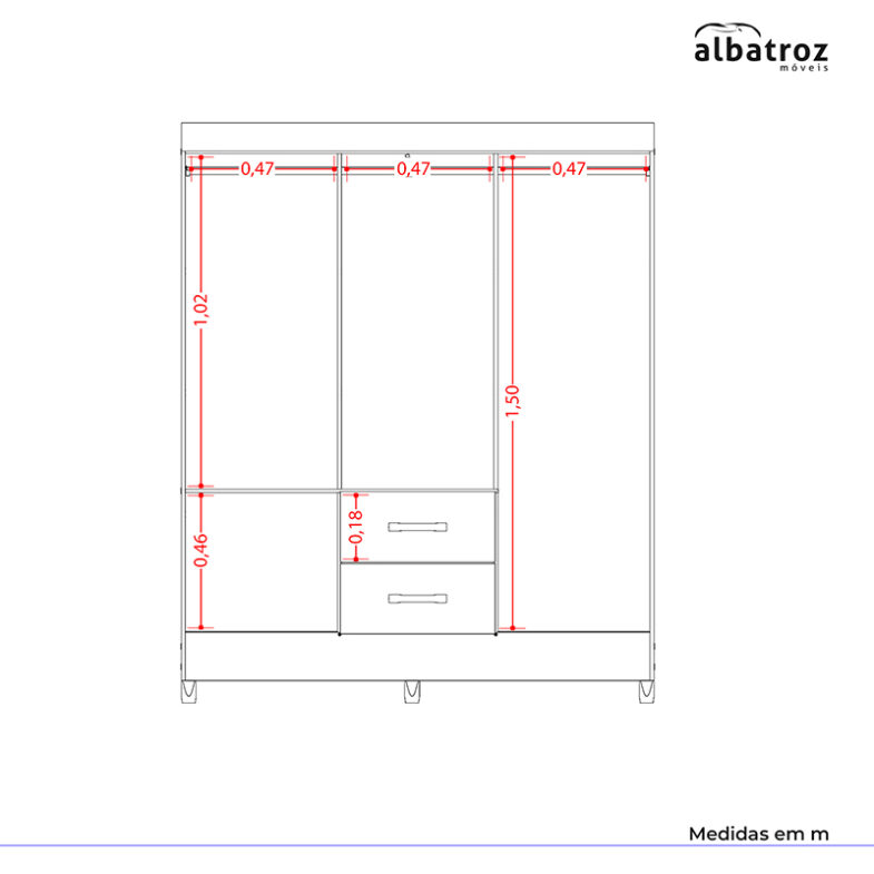 CLOSET 4P 2C MOBI CAPELINA GREY - Imagen 2