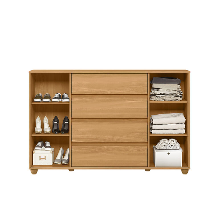 Cómoda Evidenza Rustic 2P 4C interior organizado – cajones y puertas espaciosas