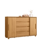 Cómoda Evidenza Rustic 2P 4C vista lateral – cómoda rústica para dormitorio