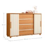 Cómoda Evidenza Rustic 2P 4C con medidas - mueble con amplio almacenamiento