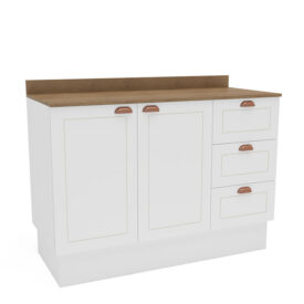 Mueble Base Perola  2P 3C Blanco/Cafe
