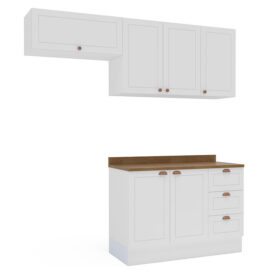 Cocina Modular Perola Royal 6P 3C Blanco/Cafe