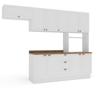 Cocina Modular Perola Royal 10P 3C Blanco/Cafe